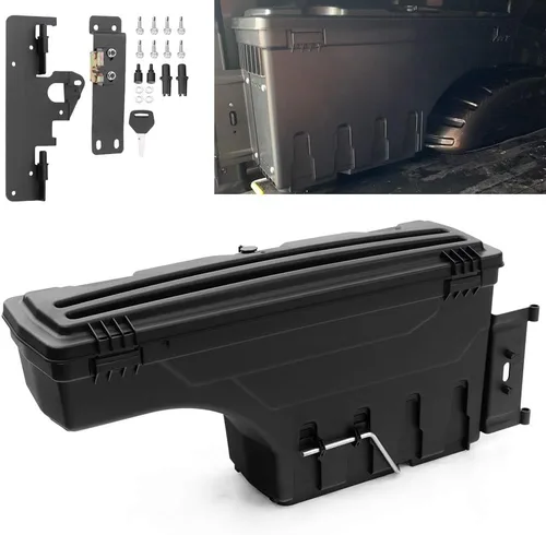 Vista 25 de GRAND ORANGE Caja de herramientas con cerradura para caja de almacenamiento de caja de camiones