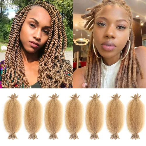 Vista 51 de Cabello afro trenzado elástico de 16 pulgadas, paquete de 3 marley twist para rastas falsas, trenzas rizadas de mariposa, cabello trenzado marley