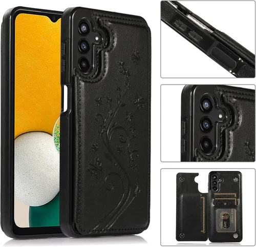 Vista 3 de Asuwish Funda de teléfono para Samsung Galaxy A13 5G/4G con protector de pantalla de vidrio templado, tarjetero con soporte para tarjeteros, soporte