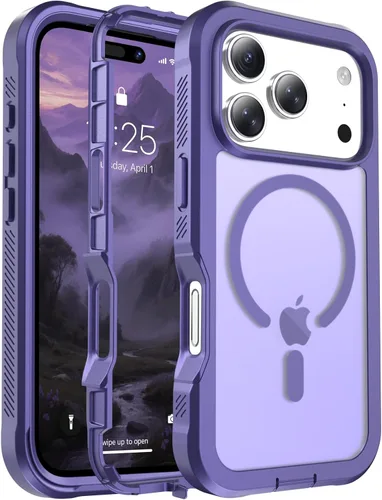 Vista 55 de jaroco - Funda magnética compatible con MagSafe para iPhone 11 de 6.1 pulgadas; protección de grado militar contra caídas, de doble capa