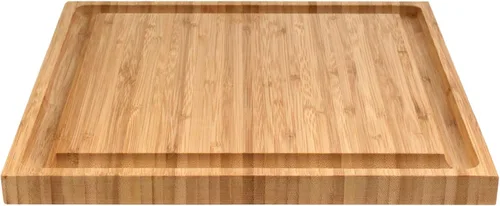 Vista 3 de BambooMN Bulk Wholesale Tabla de cortar acanalada de bambú de primera calidad, 11 x 11 x 0,75 pulgadas, 10