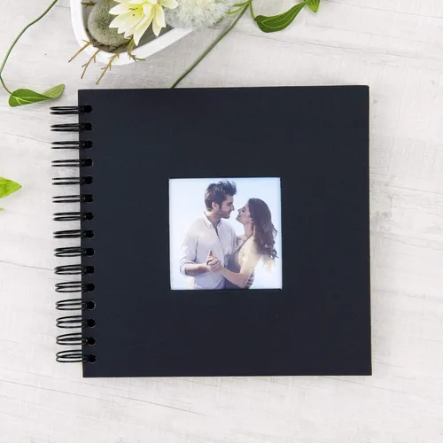 Vista 2 de Álbum de fotos pequeño DIY para manualidades de 8 x 8 pulgadas con foto de portada, 80 páginas, tapa dura, papel para manualidades, álbum de fotos