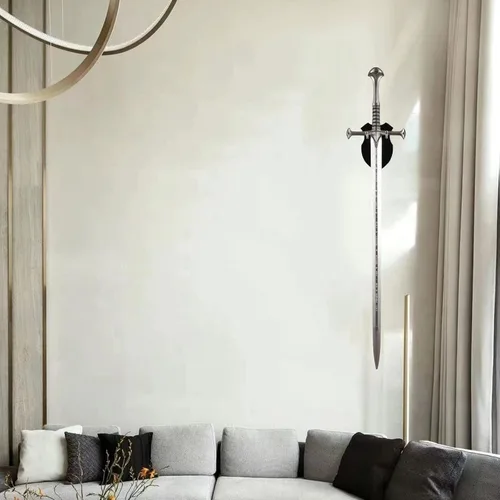 Vista 7 de WANLIAN Soporte de pared para espada, soporte de espada, gancho de pared, soporte de pared para espada, daga, hacha, keyblade sin pantalla vertical