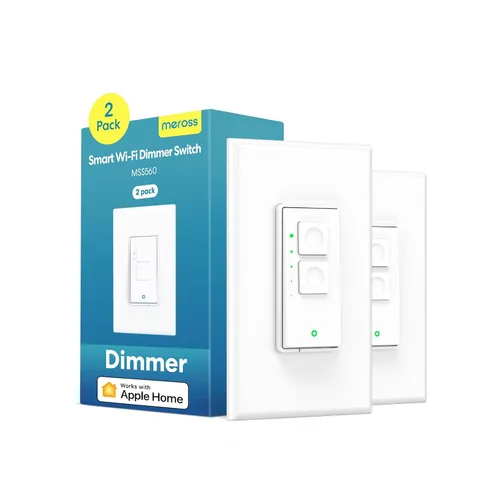 Vista 9 de meross Interruptor de atenuación inteligente de un solo polo compatible con Apple HomeKit, Alexa Google Assistant y SmartThings, interruptor de luz