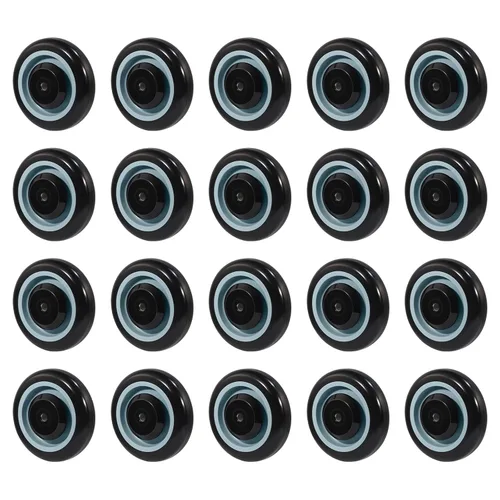Vista 9 de Kit de Reemplazo de Rueda de Carrito de Compras de 5", Juego de 4 Ruedas Giratorias de Poliuretano, Ruedas con Eje de 3/8" de Diámetro