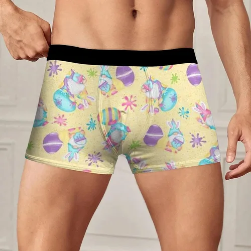 Vista 4 de Happy Easter Day Men Boxer Briefs Easter Egg Printed Underwear Comfort Soft Boxer Briefs