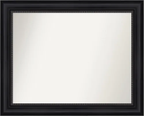 Vista 260 de Amanti Art Espejo personalizado, espejo de baño negro Astor, espejo de pared o espejo de tocador de baño sobre el fregadero (25 x 25 pulgadas)