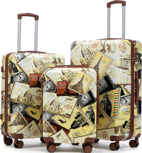 Vista 98 de Merax 3 piezas expandible ABS Hardshell equipaje Sets Spinner Wheel Maleta TSA Lock Suit Case, Apertura frontal negra, Juego de 2 piezas, Maleta