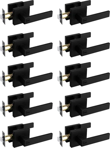 Vista 88 de NEWBANG Manija de palanca de puerta sólida con acabado negro mate