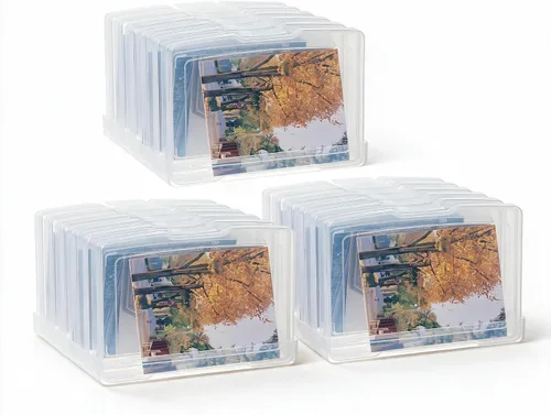 Vista 10 de novelinks 6 cajas de almacenamiento de fotos de plástico de 4 x 6 pulgadas Transparente