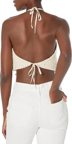 Vista 2 de GUESS Top de encaje ámbar sin mangas para mujer, Ámbar