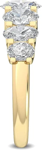Vista 5 de CUSTOMIZE JEWELS 1.57 Ctw Oval Shape White Lab Grown Diamond In 14K White Yellow Rose Gold Side Stone Engagement Ring,F-GVS1-VS2