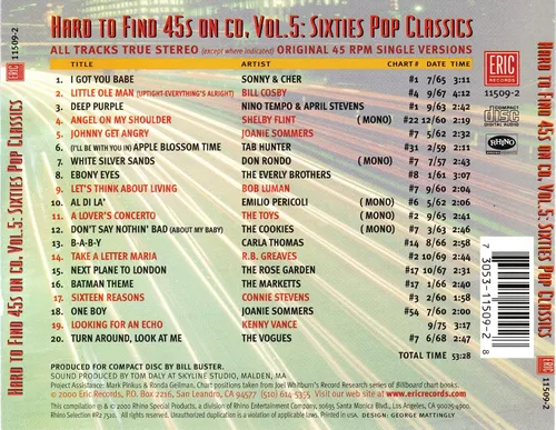 Vista 3 de Hard-To-Find 45s On Volume 5 '60S Pop Classics