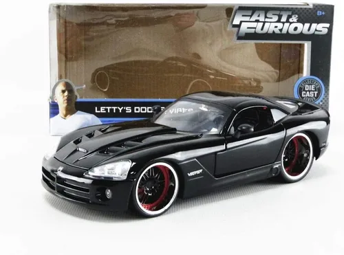 Vista 7 de Fast & Furious Letty's Dodge Viper SRT 10 1/24 Escala Diecast Car Negro