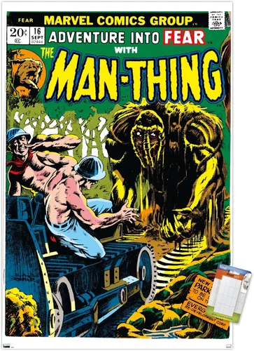 Vista 11 de Trends International Marvel Comics: Man-Thing #16 - Póster de pared, 22.4 pulgadas de largo x 14.7 pulgadas, versión enmarcada en madera de granero