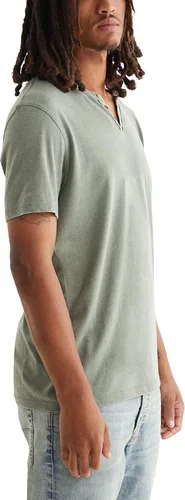 Vista 3 de Lucky Brand Venice Burnout - Camiseta de cuello con muesca y dos botones para hombre