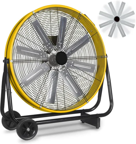 Vista 10 de Ventilador de tambor industrial de 24 pulgadas, 9,500 CFM de alta velocidad de 3 velocidades circulador de aire de metal resistente con mango