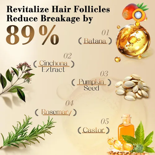 Vista 2 de Aceite de batana para el crecimiento del cabello y aceite de Cinchona incluye aplicador de cuero cabelludo, reparación del cuero cabelludo y cabello