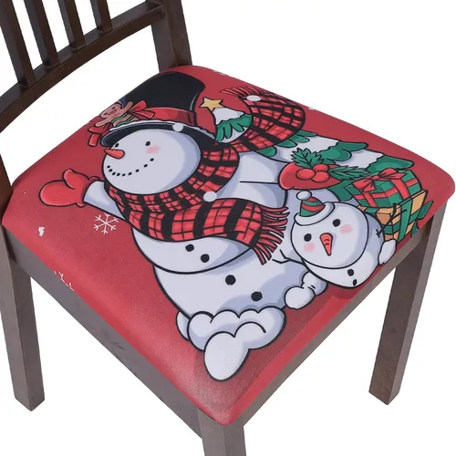 Vista 38 de SearchI Juego de 2 fundas de asiento para sillas de comedor, fundas de asiento elásticas con estampado, extraíbles y lavables, fundas de cojín