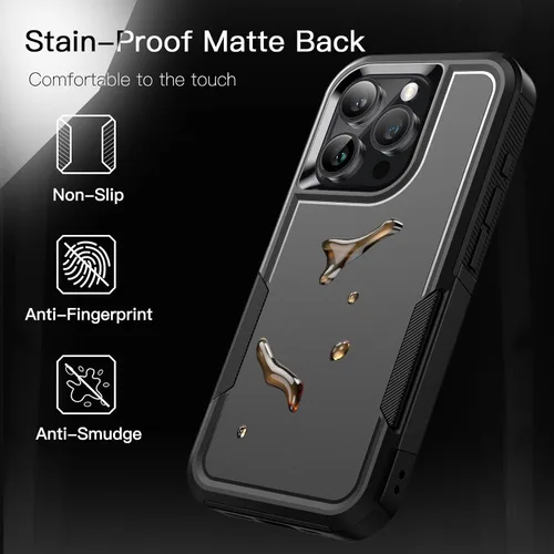 Vista 6 de JETech Funda para iPhone 15 Pro de 6.1 pulgadas, resistente protección resistente de doble capa, a prueba de golpes, funda protectora resistente
