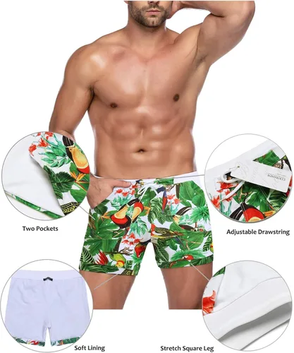 Vista 4 de COOFANDY Trajes de baño para hombre Slip de natación sexy Traje de baño de pierna cuadrada Traje de baño Short de natación Traje de baño