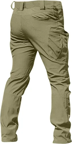Vista 4 de Pantalones cargo para hombre, pantalones holgados Ripstop, con múltiples bolsillos, pantalones de senderismo para trabajo al aire libre, pantalones