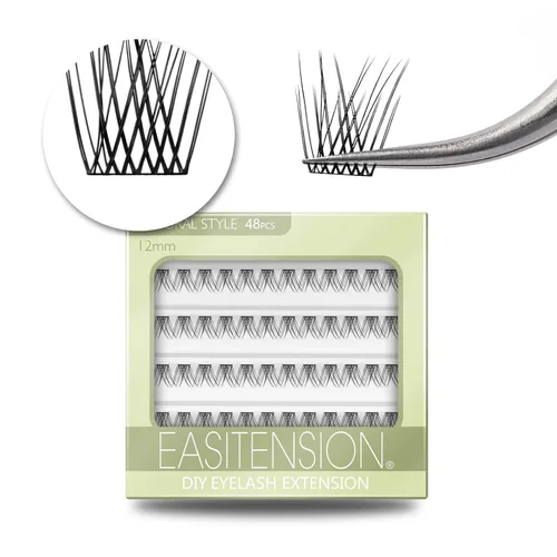 Vista 11 de Extensión de Pestañas DIY, Efecto 3D Pestañas Individuales Adheridas con Pegamento 12 Racimos Conjunto de Pestañas de Volumen, Extensión de Pestañas