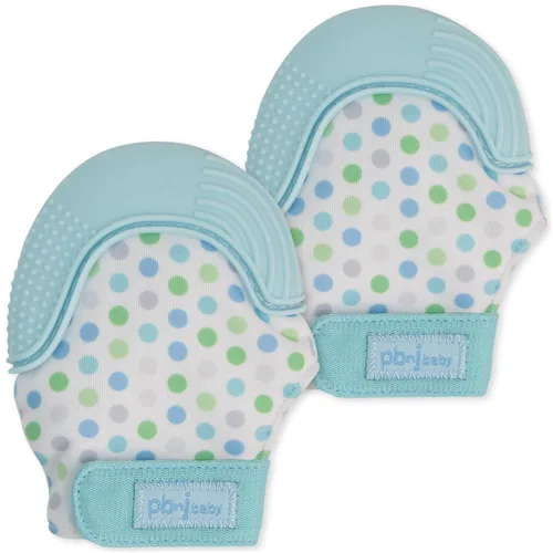 Vista 8 de PBnJ Baby Manopla de dentición de silicona con texturas sensoriales, juguete para morder, paquete de 2 Chupete de dentición, juguete de dentición