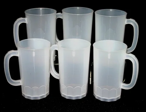 Vista 3 de Talisman, tazas de plástico para cerveza, grandes, 32 onzas, paquete de 8, color esmerilado