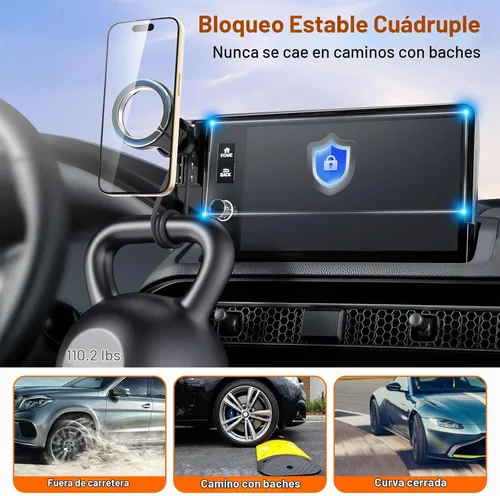 Vista 6 de pop-tech Soporte de teléfono de coche para Honda CR-V HR-V 2023 2024 2025 2026: para soporte magnético MagSafe de teléfono celular para accesorios