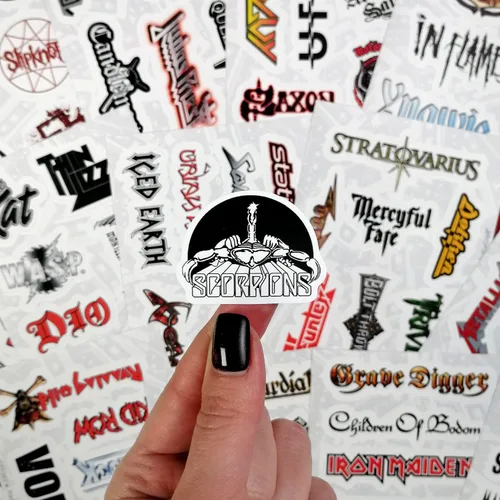 Vista 5 de BulbaCraft 100 piezas de calcomanías de banda de heavy metal, calcomanías de rock, regalos de heavy metal para hombres y mujeres, calcomanías