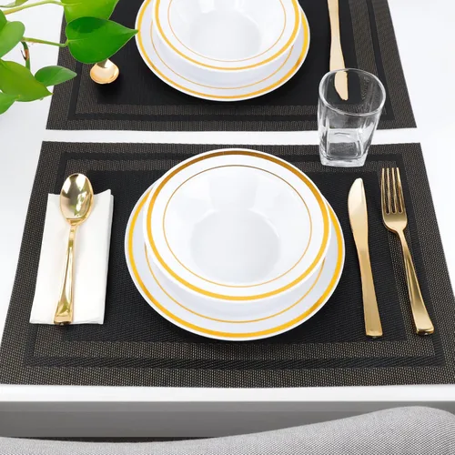 Vista 2 de Manteles individuales, manteles individuales para cocina, comedor, resistentes al calor, antideslizantes, lavables, de PVC, fáciles de limpiar