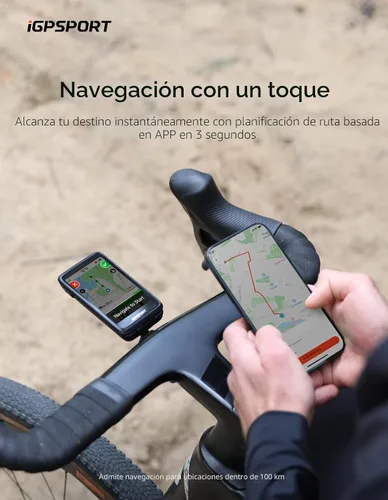 Vista 7 de iGPSPORT BiNavi Bike Computer, 3.5‘’ Touch Screen Map Navigation Music Control Climb Tips, Wireless GPS Cycling Computer