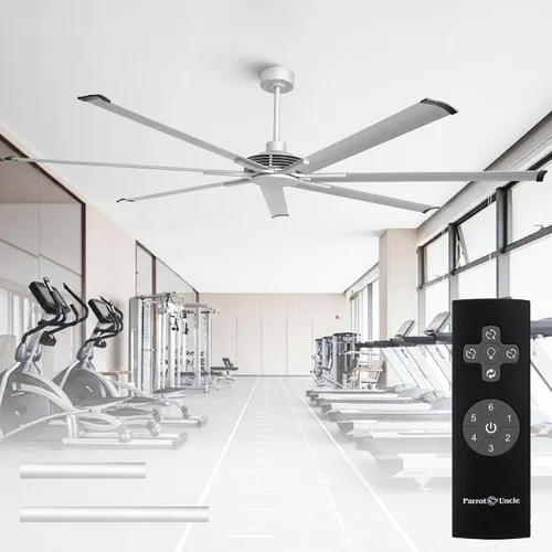 Vista 19 de Ventilador de techo grande de 84 pulgadas sin luz, ventilador de techo negro con certificación ETL