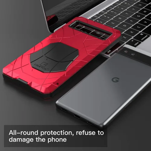 Vista 7 de Feitenn Funda de metal para Pixel 6A 5G, funda protectora resistente para Pixel 6A, funda protectora de silicona dura de silicona resistente a