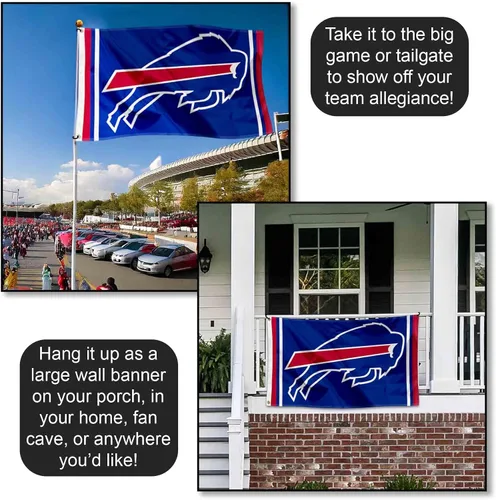 Vista 4 de Bandera grande de Buffalo Bills de 3x5 pies