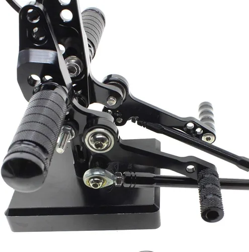 Vista 4 de Krace Estriberas para motocicleta, reposapiés, pedales de cambio de freno, tablas ajustables para Ducati STREETFIGHTER 848 1100, color negro