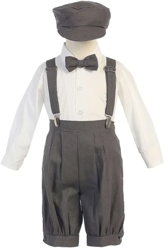 Vista 2 de Ropa formal elegante para niños con tirantes para bebé y caballero