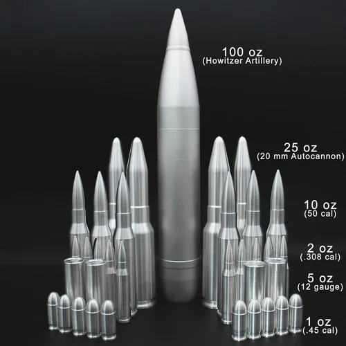 Vista 3 de Silver Bullet - Calibre 12 (5 onzas) - Plata pura .999 por Mint State Gold