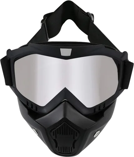 Vista 18 de LJDJ Gafas de motocicleta con máscara extraíble – Gafas de motocross ATV Anti-UV ajustables MX Riding Offroad Ciclismo Moto Gafas protectoras Racing