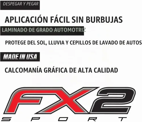 Vista 5 de FX2 - Calcomanías deportivas F para camión, 4 x 4, lado de la cama (juego de 2)