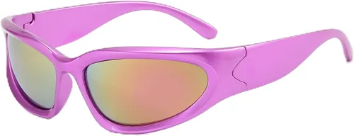 Vista 11 de LASPOR Gafas de sol deportivas envolventes para mujeres y hombres, lentes deportivos Y2K