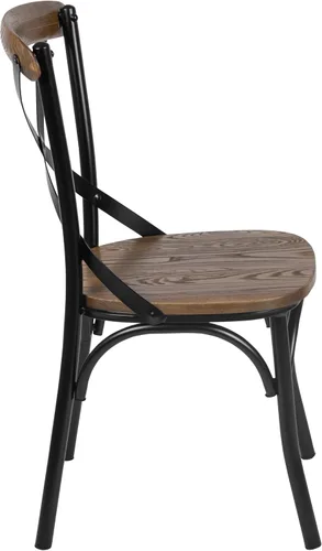 Vista 8 de Taylor & Logan Silla de comedor con espalda cruzada raspada a mano Lara en madera de fruta