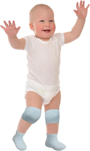 Vista 6 de Geyoga 12 pares de rodilleras antideslizantes para bebés y calcetines antideslizantes para bebés y niños pequeños protectores de rodilla