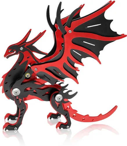 Vista 23 de Kits de modelo de metal 3D, rompecabezas de metal 3D de lobo mecánico, serie de animales de acero DIY, rompecabezas simples 3D, decoración