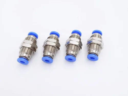 Vista 8 de Empuje para conectar, tubo de 1/2 pulgada OD, conector de dos vías de unión de mamparo de aire neumático (paquete de 3) Air Water Two Way