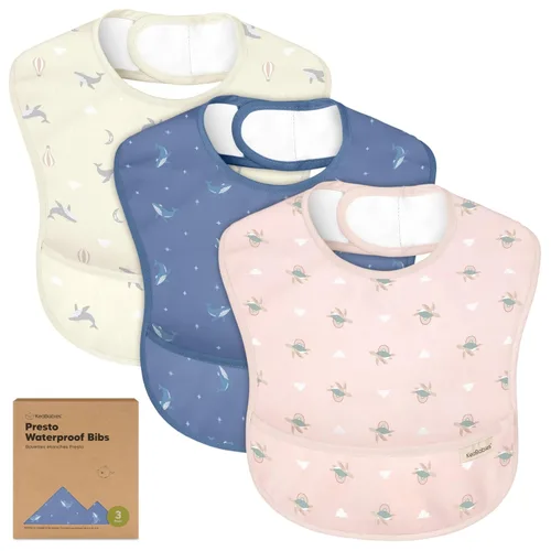 Vista 21 de KeaBabies - Paquete de 3 baberos impermeables para comer, ligeros, básicos