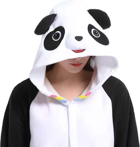 Vista 3 de Pijama de una pieza de panda para adultos, disfraz de Halloween, disfraz de Navidad, ropa de descanso