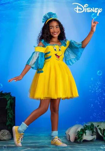 Vista 2 de Disfraz de Disney Flounder para niñas