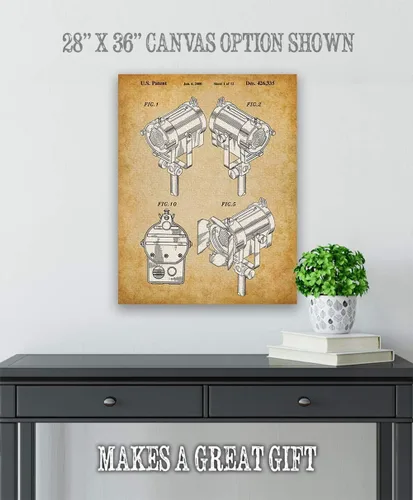 Vista 4 de Theater Spotlight Patent Print - Great Home Office and Movie Theater Decor, Cinema Decorations and Musical Theater Poster, Classic Gift for Actor